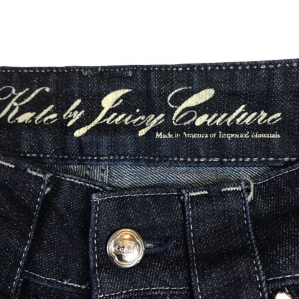 The Kate by Juicy Couture Jeans Dark Blue Pants Sz 24 Silver Denim 28 X 34 Y2K - Picture 5 of 12